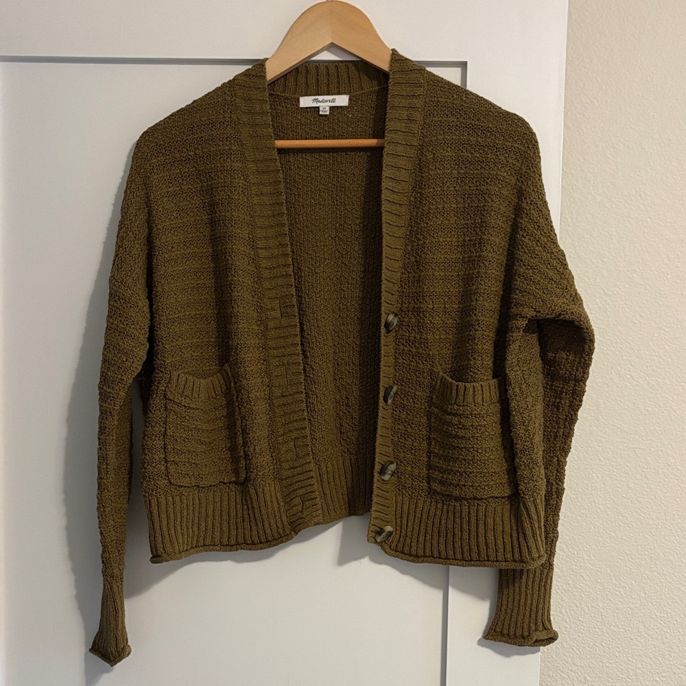 Madewell Olive Knit Cardigan